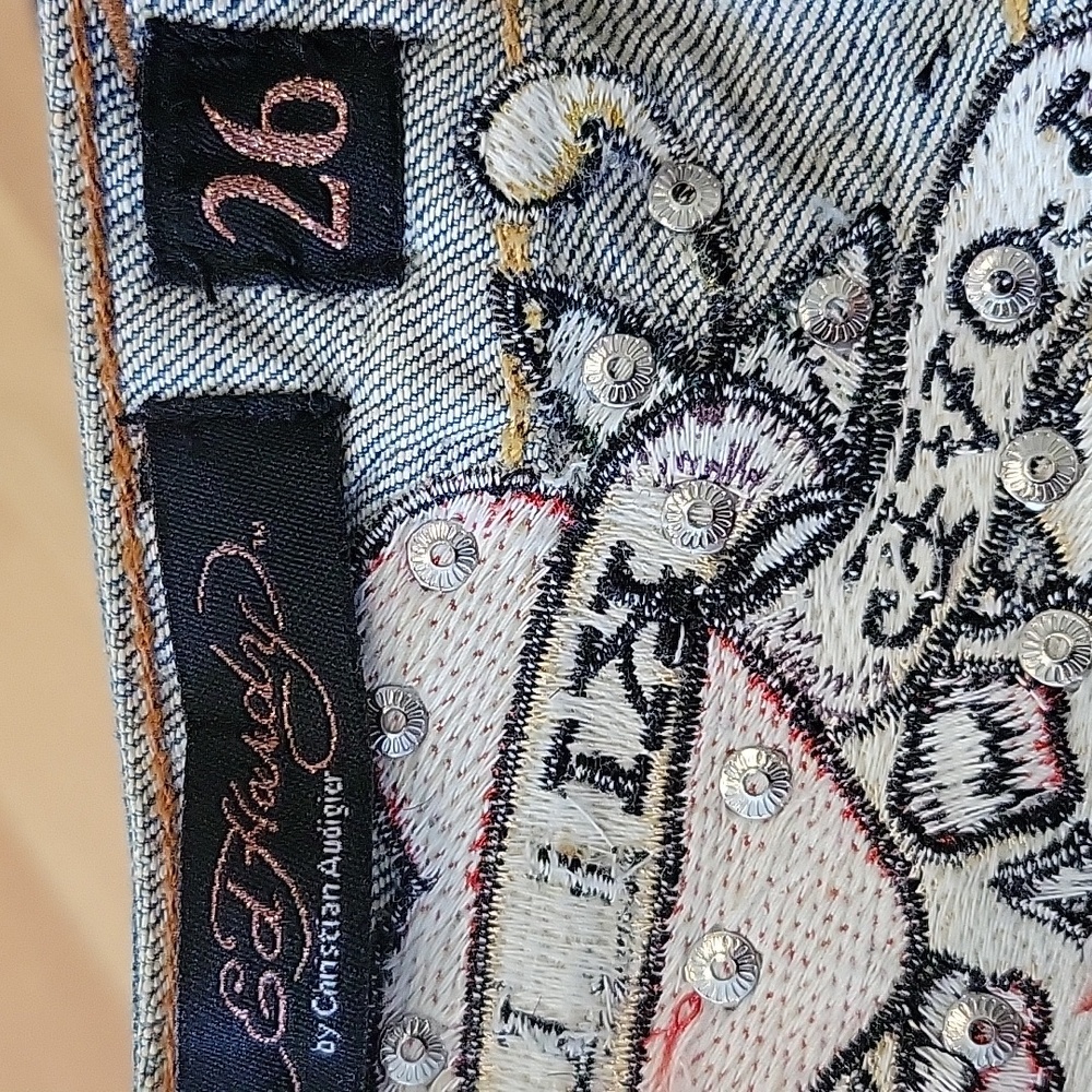Y2K Ed Hardy by Christian Audigier Love Kills Slowly Jean - Picture 10 of 15